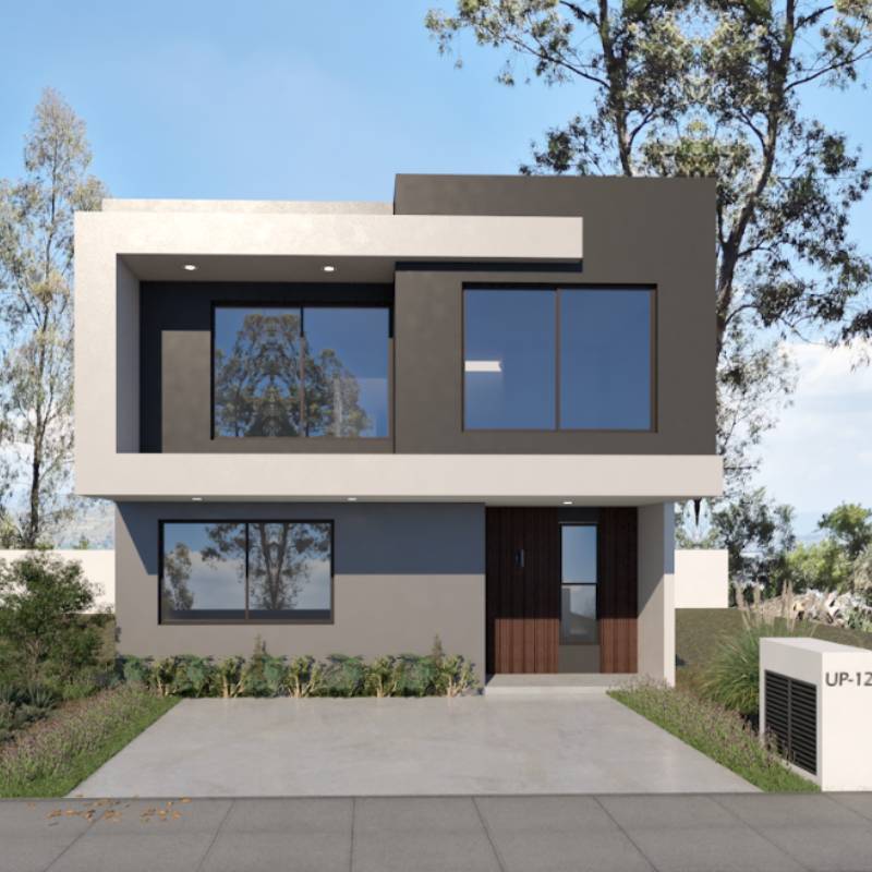 Fachada principal acceso residencial