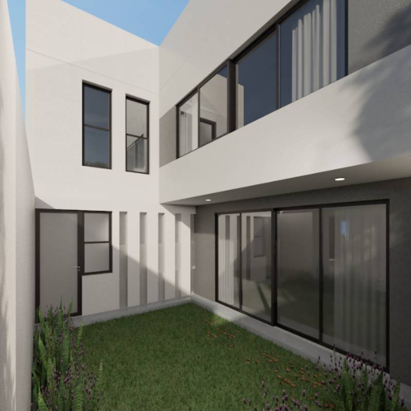 Fachada lateral patio interior