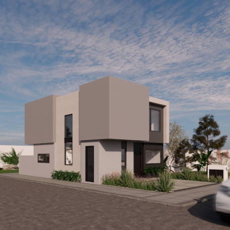 Fachada lateral composición arquitectónica