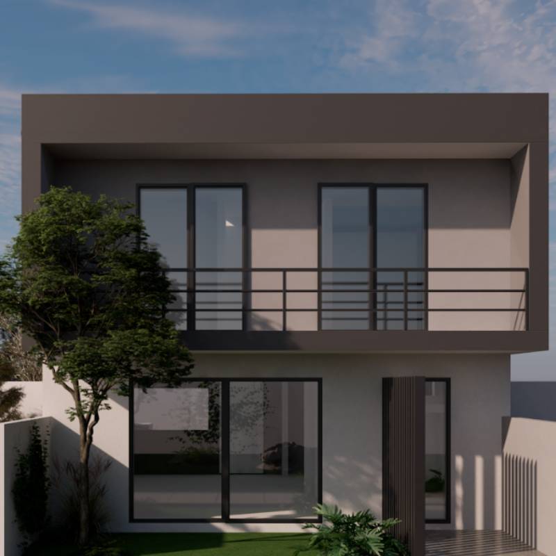 Fachada posterior iluminación natural